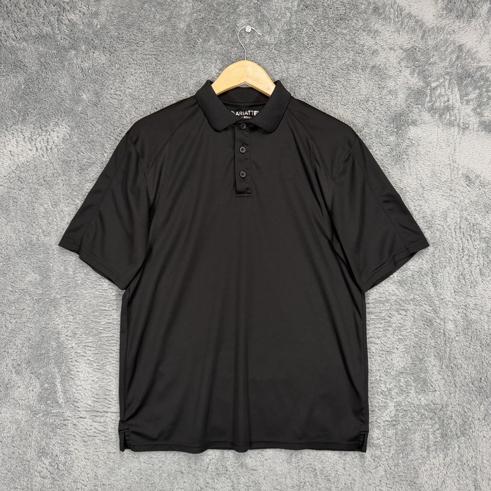 AriatTek Polo Shirt Mens M Black Heat Series Performance Golf Breathable